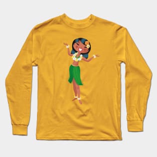 Hawaiian dancing girl Long Sleeve T-Shirt